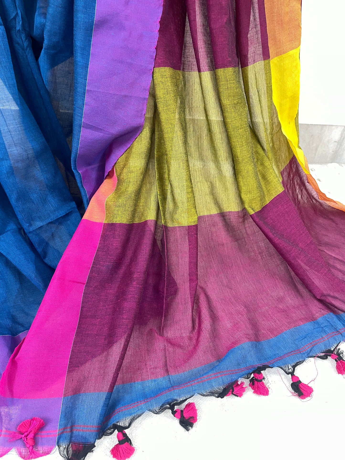 Multicoloured Khadi Cotton Saree
