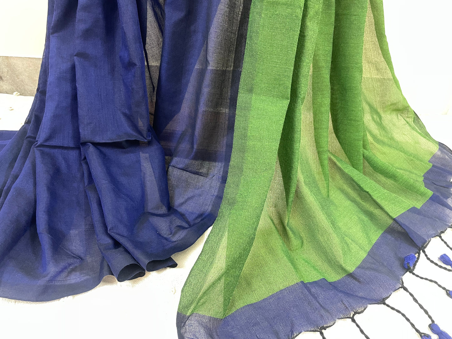Royal Blue Khadi Cotton Saree