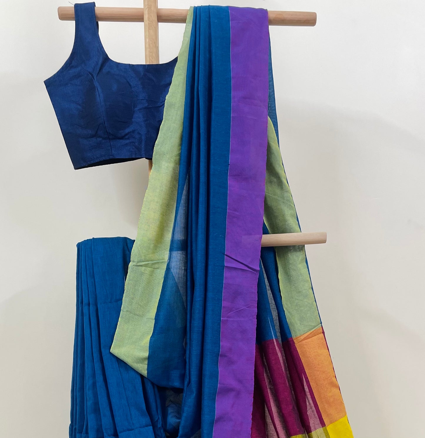 Multicoloured Khadi Cotton Saree