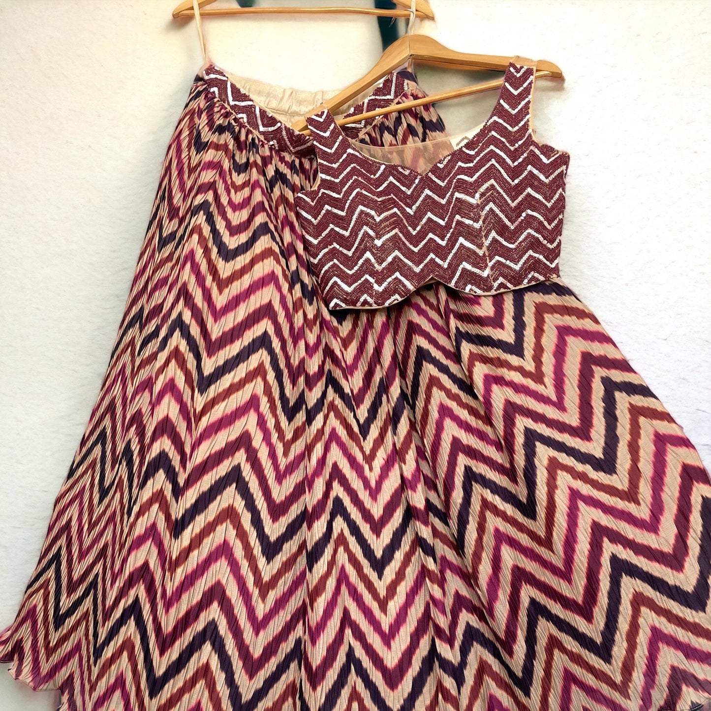 Multicoloured Zigzag Lehenga