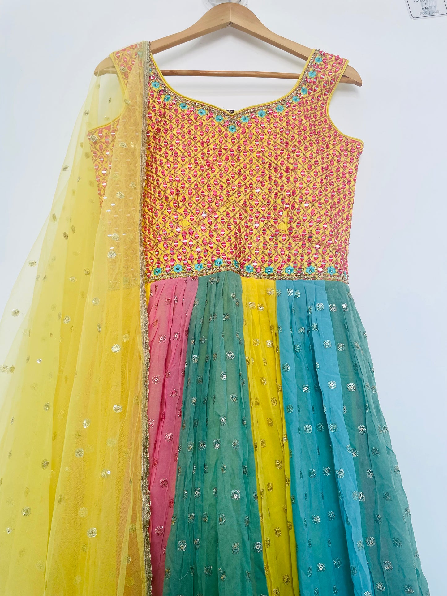 Multicoloured Anarkali Gown