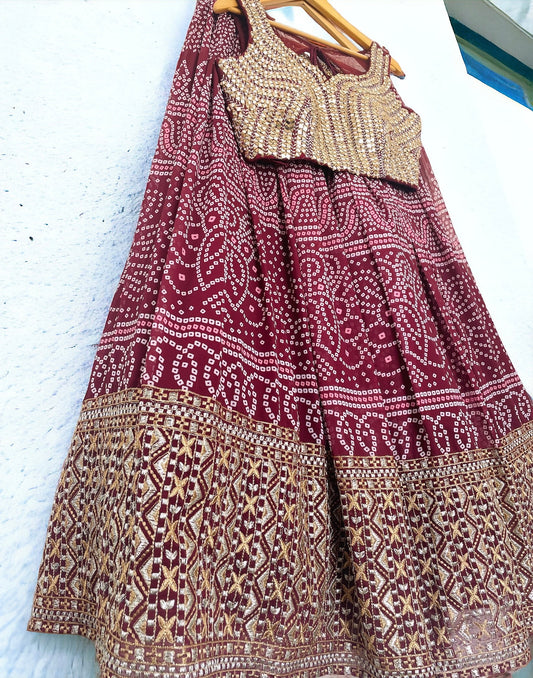 Georgette Bandhani Lehenga