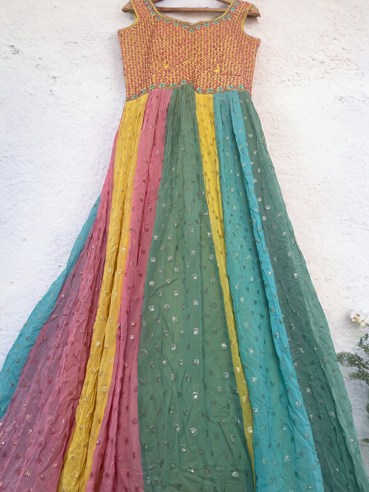 Multicoloured Anarkali Gown