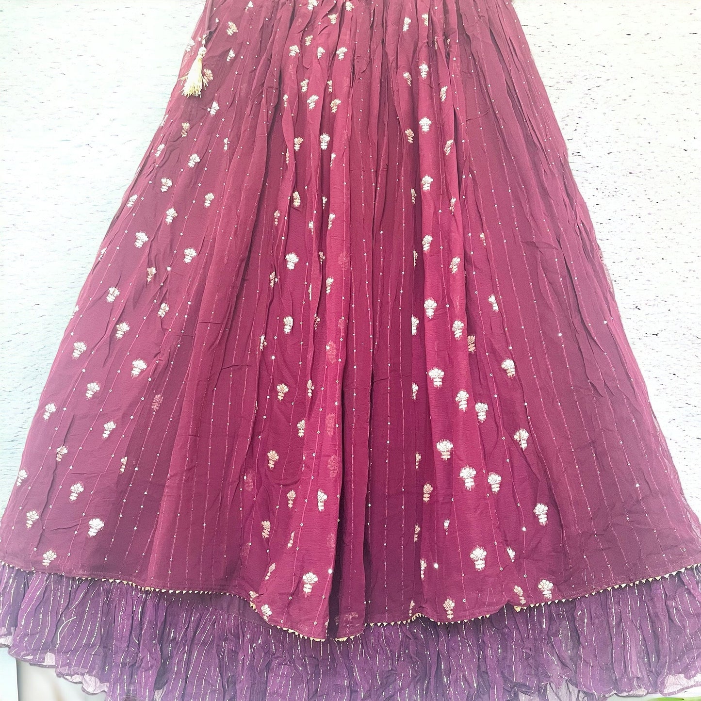 Georgette Mirror Work Lehenga