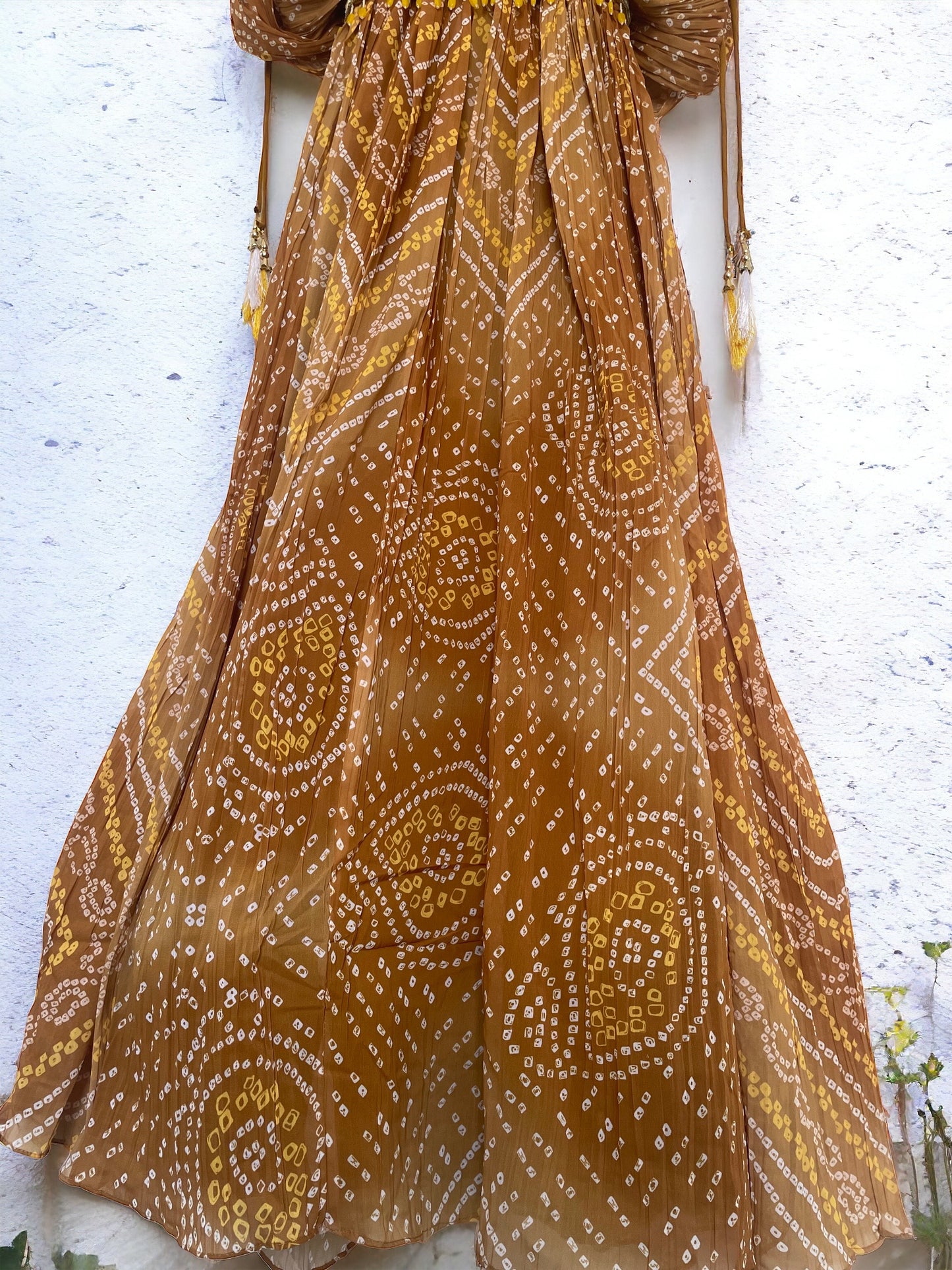 Bandhani Cape Style Gown