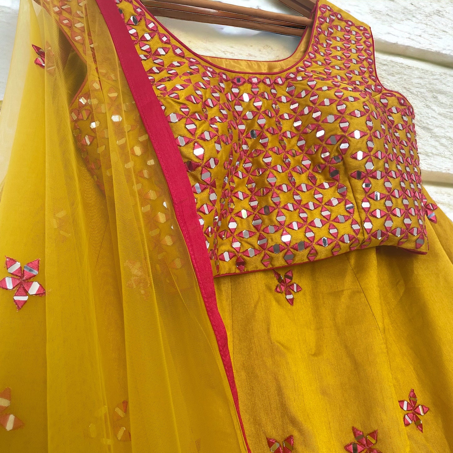 Yellow Cotton Silk Lehenga