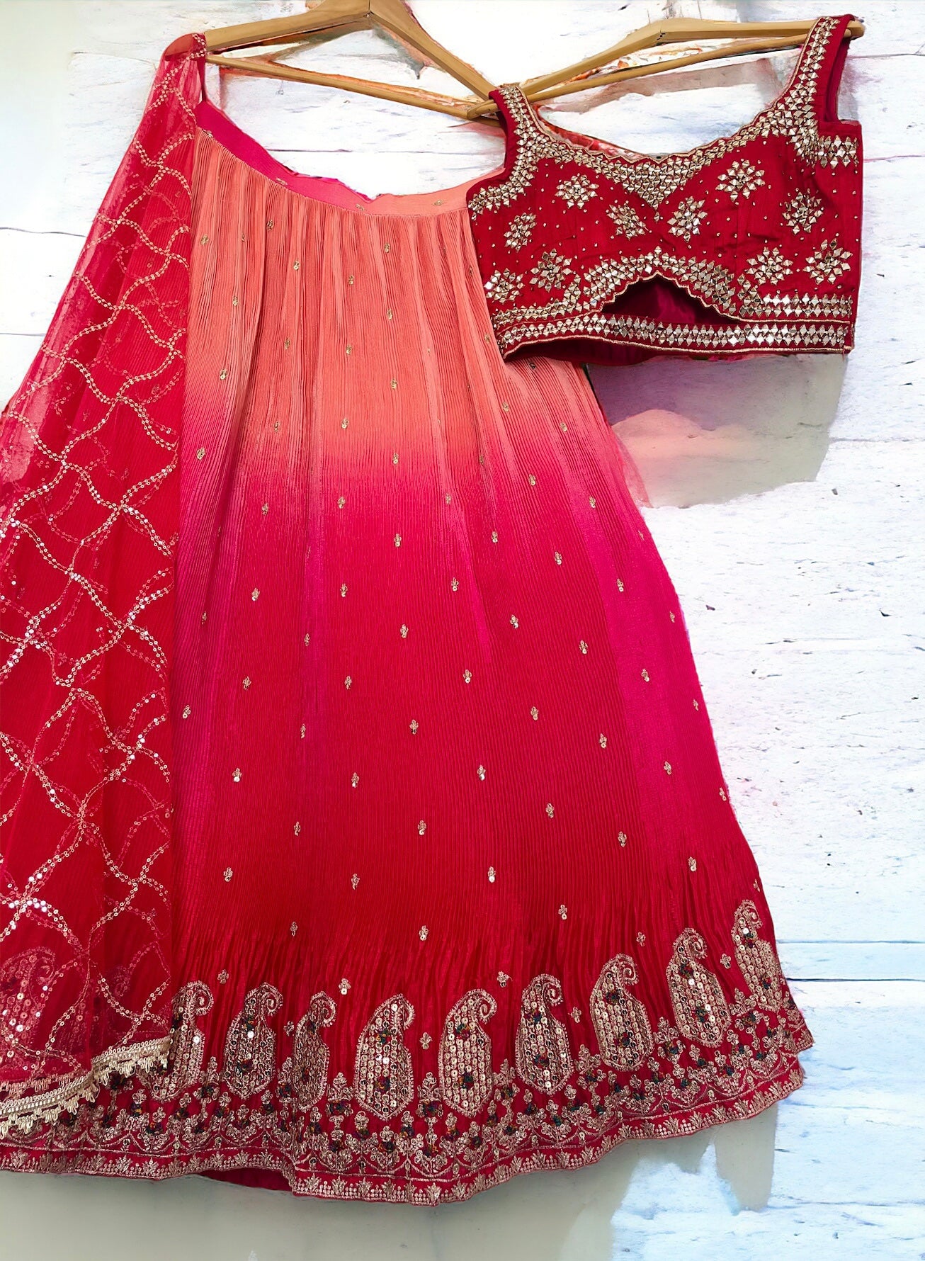 Pink Ombre Lehenga