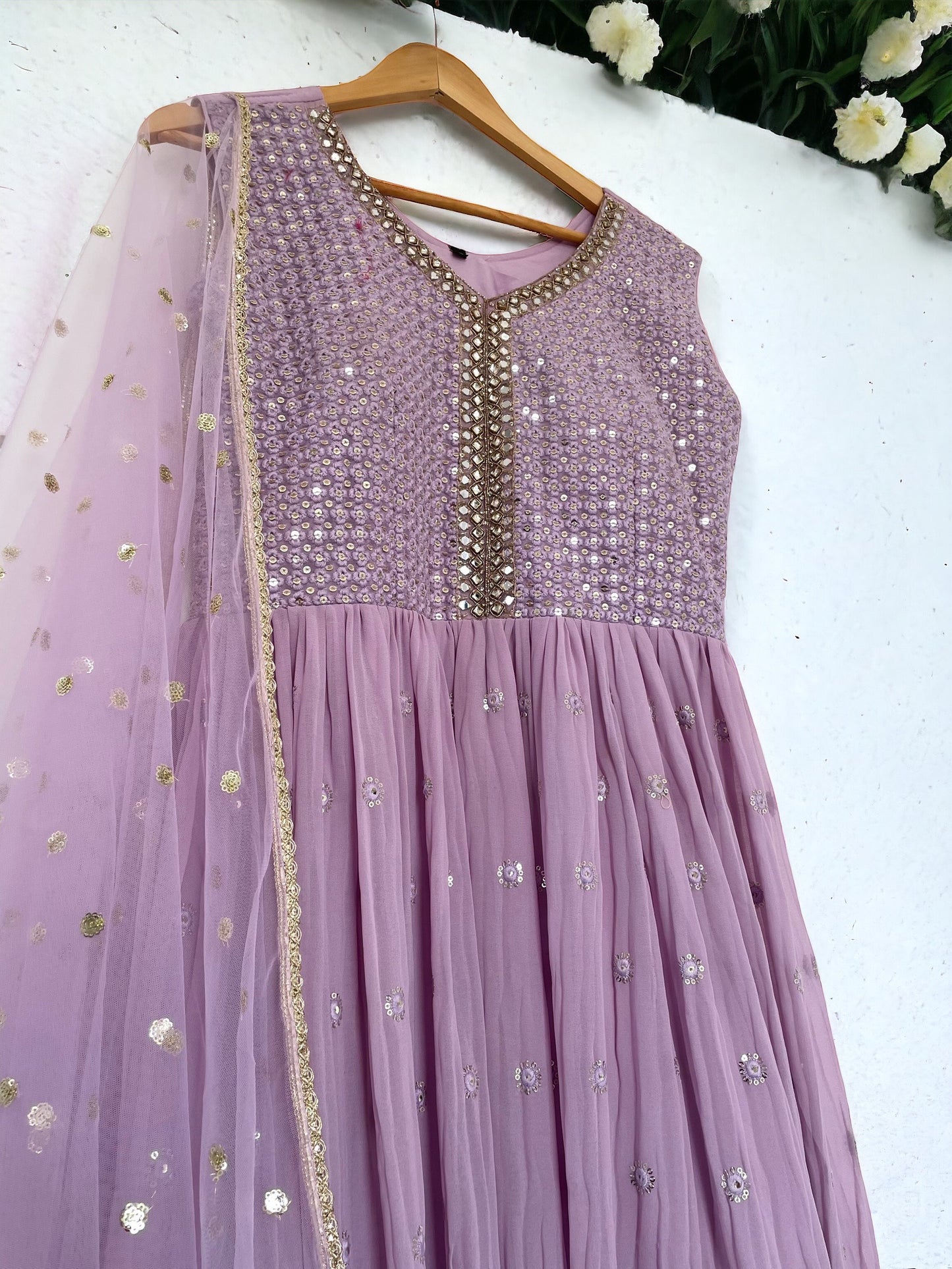 Lavendar Anarkali Gown