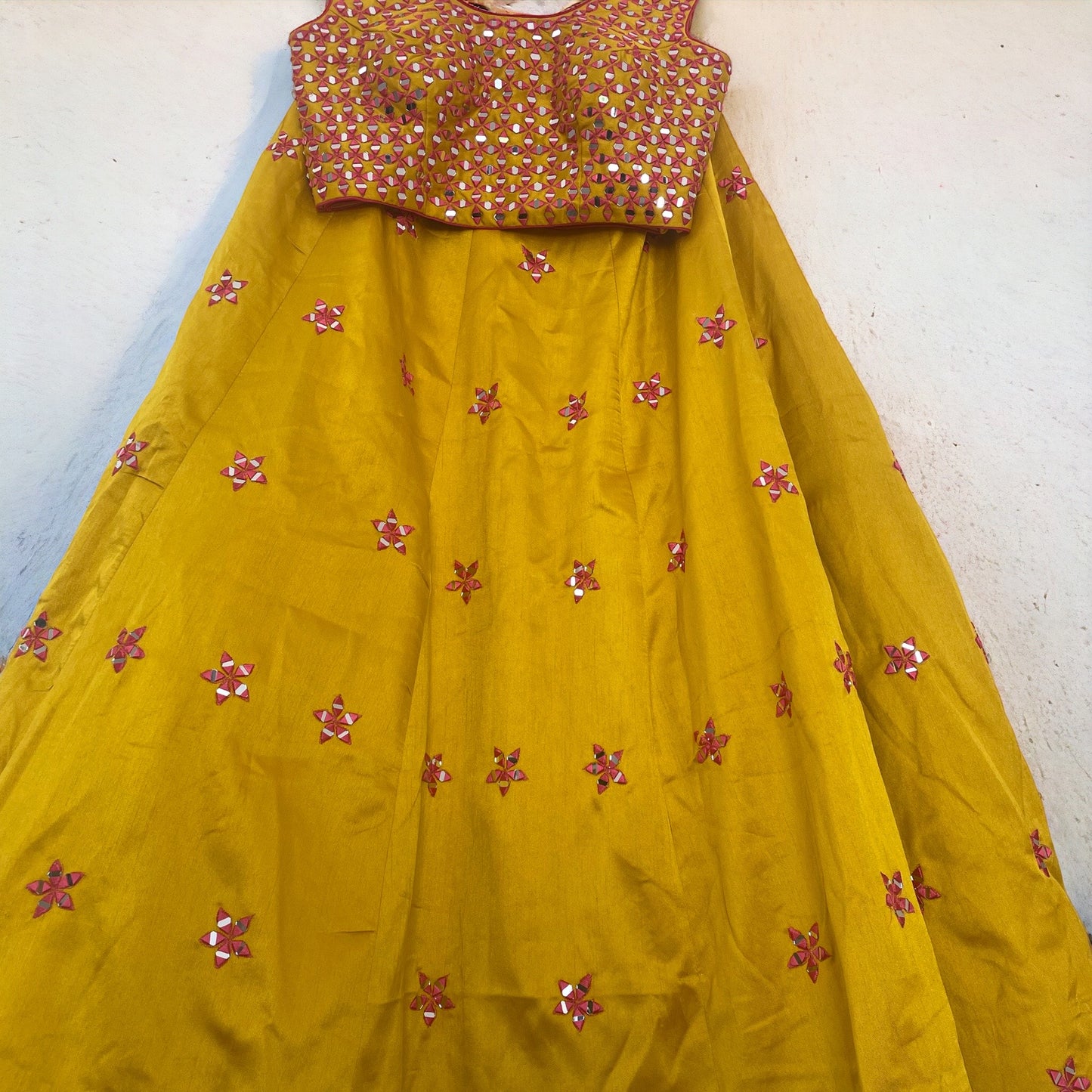 Yellow Cotton Silk Lehenga