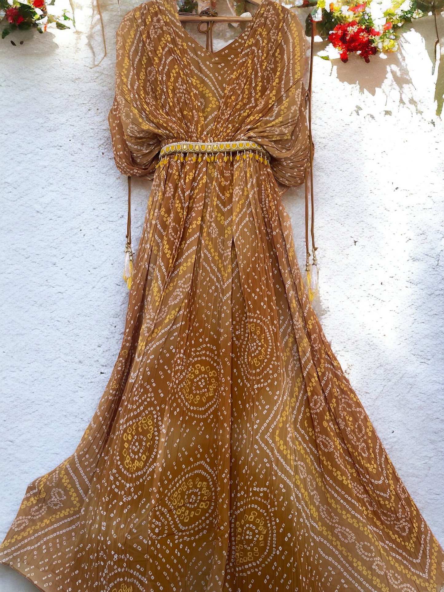 Bandhani Cape Style Gown