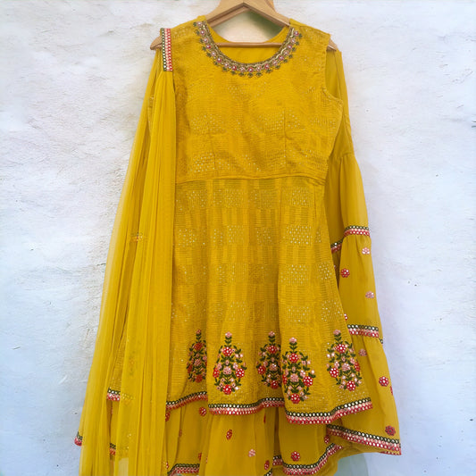 Yellow Sharara Set