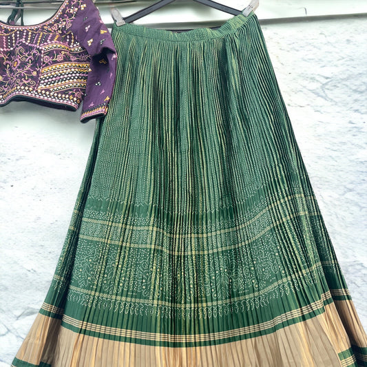 Gajji Silk Bandhani Print Lehenga