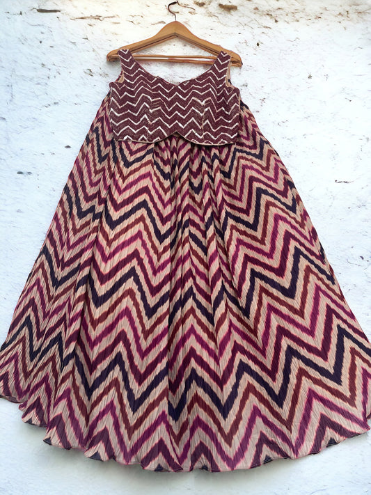 Multicoloured Zigzag Lehenga